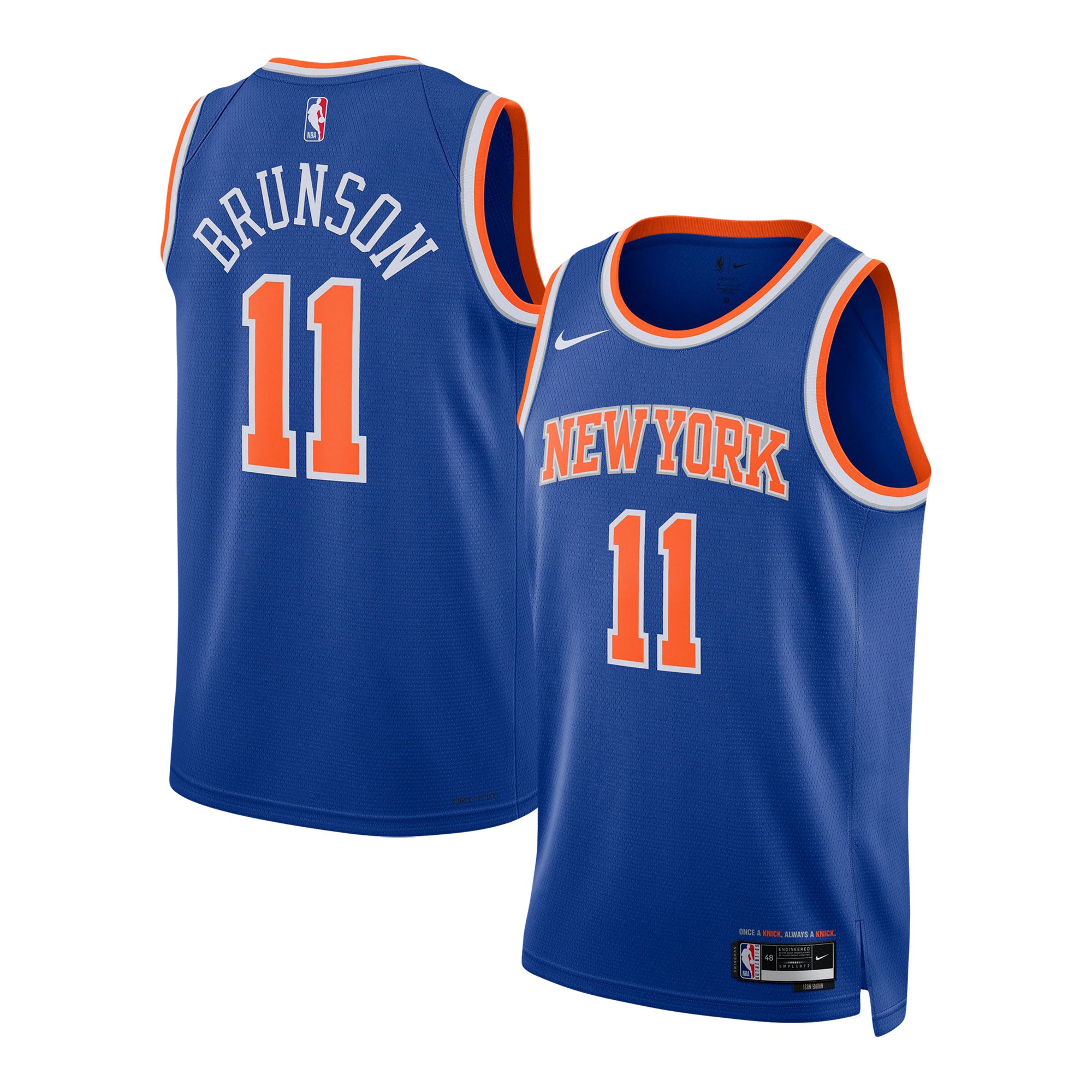 Jalen Brunson New York Knicks Unisex Swingman Jersey - Icon Edition - Blue Basketball TJS0054