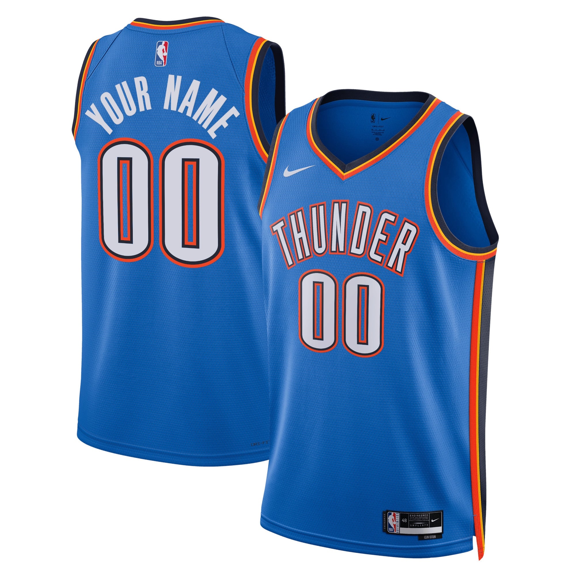 Oklahoma City Thunder Unisex Swingman Custom Jersey Blue - Icon Edition Basketball TJS0078