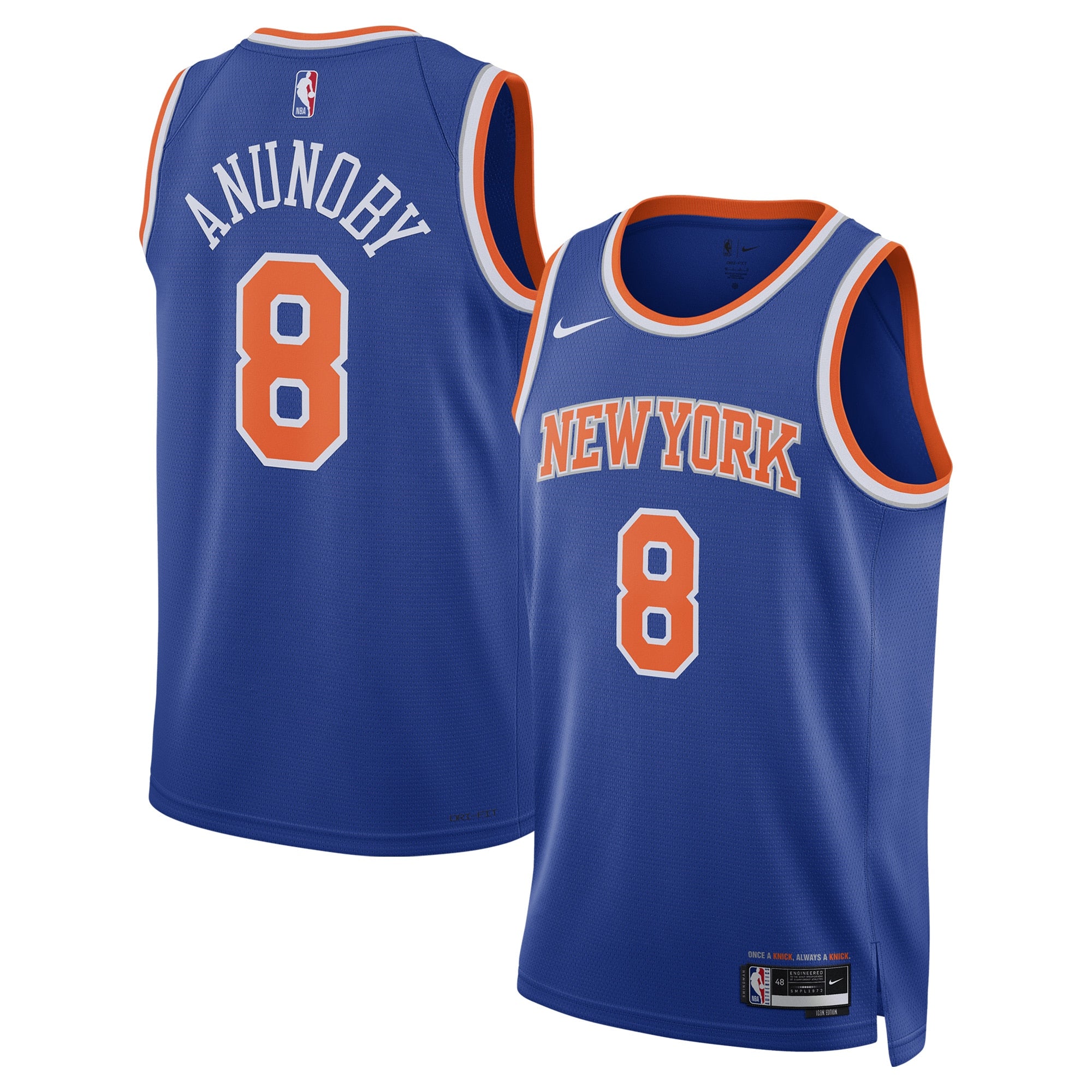 OG Anunoby New York Knicks Unisex Swingman Jersey - Icon Edition - Blue Basketball TJS0063