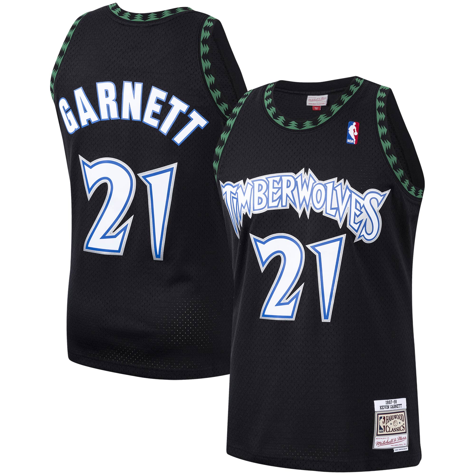 Kevin Garnett Minnesota Timberwolves M & N Hardwood Classics Swingman Jersey - Black Basketball TJS0090