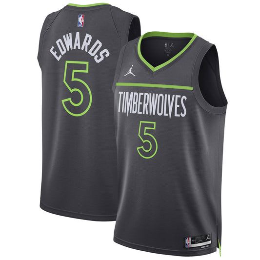 Anthony Edwards Minnesota Timberwolves Jordan Brand Unisex Swingman Jersey - Statement Edition - Charcoal Basketball TJS0035