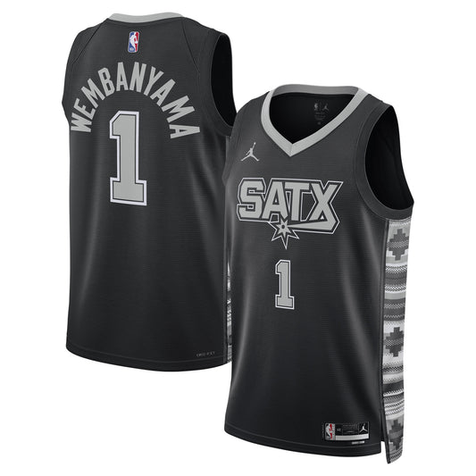 Victor Wembanyama San Antonio Spurs Jordan Brand Unisex Swingman Jersey - Statement Edition - Black Basketball TJS0026