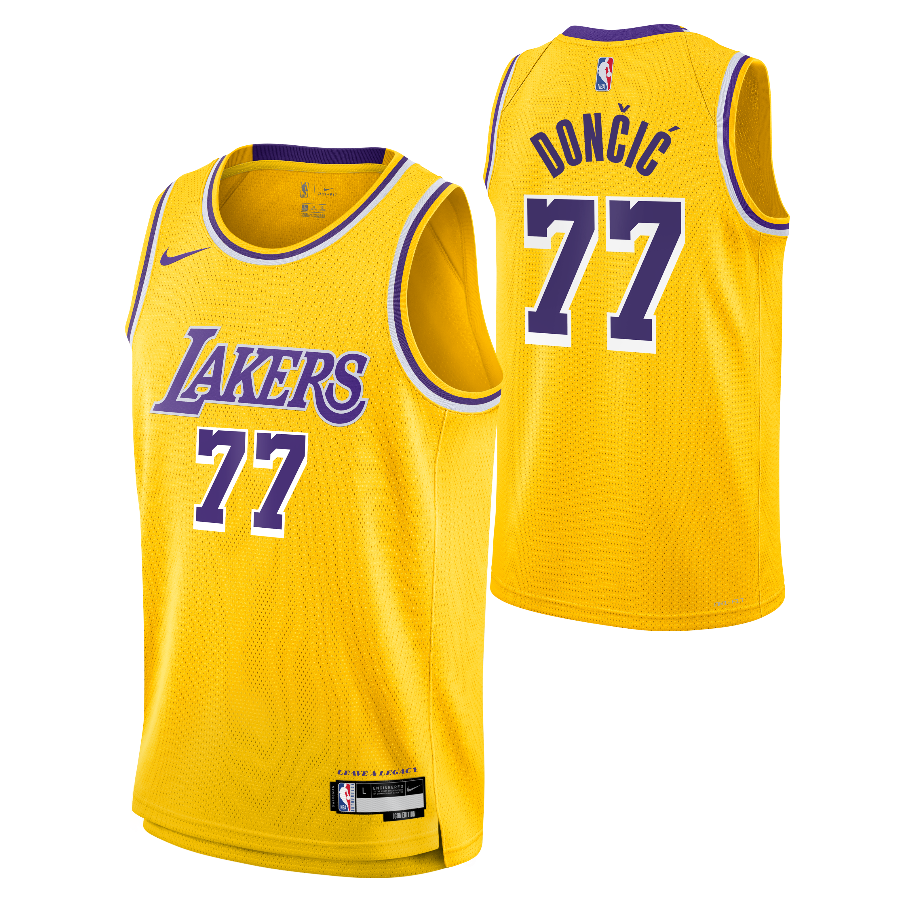 Luka Doncic Los Angeles Lakers Unisex Swingman Jersey - Icon Edition - Gold Basketball TJS0002