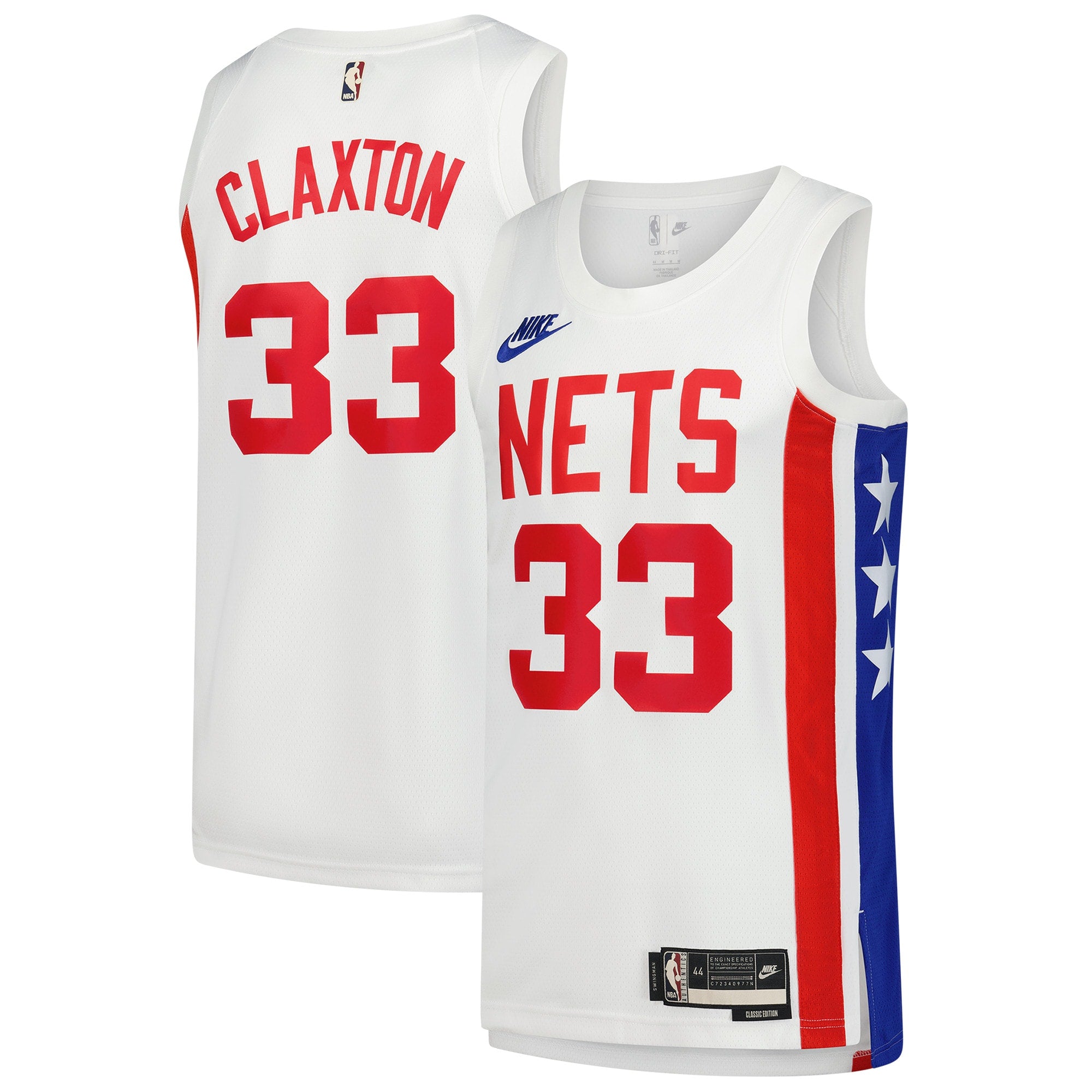 Nic Claxton Brooklyn Nets Swingman Jersey - Classic Edition - White Basketball TJS0001