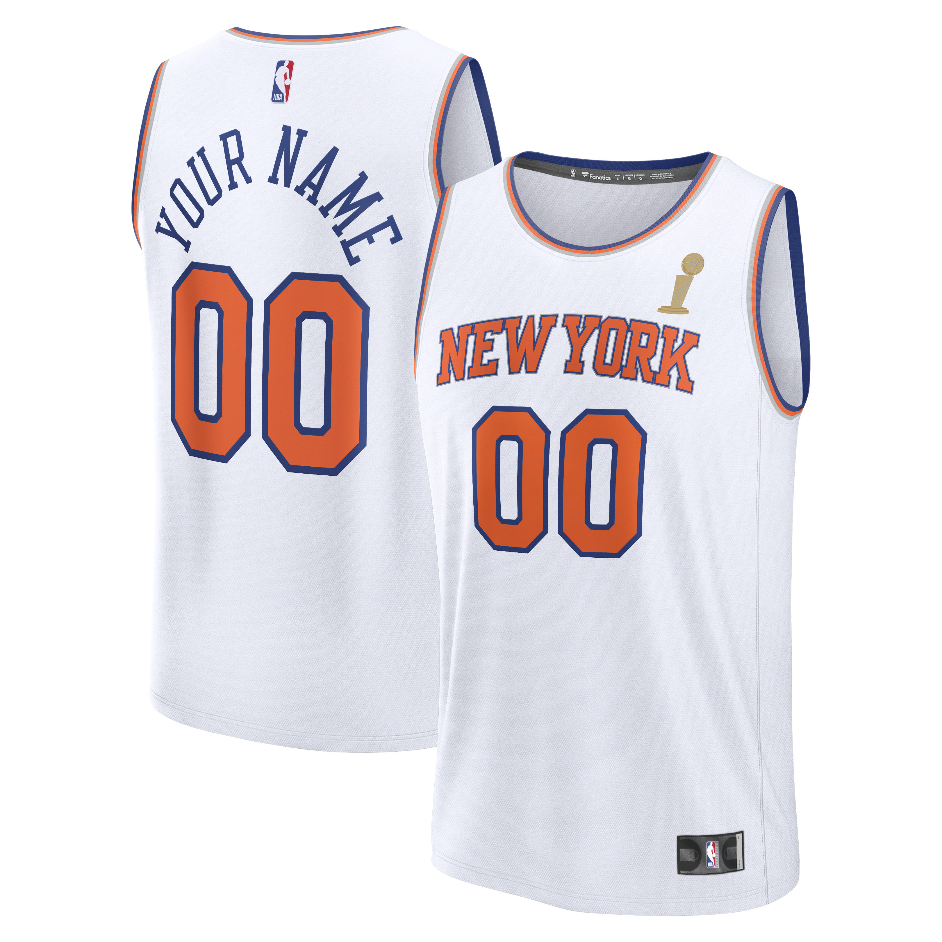 New York Knicks 2026 Finals Champions Fast Break Custom Jersey - Association Edition- White Basketball TJS0027