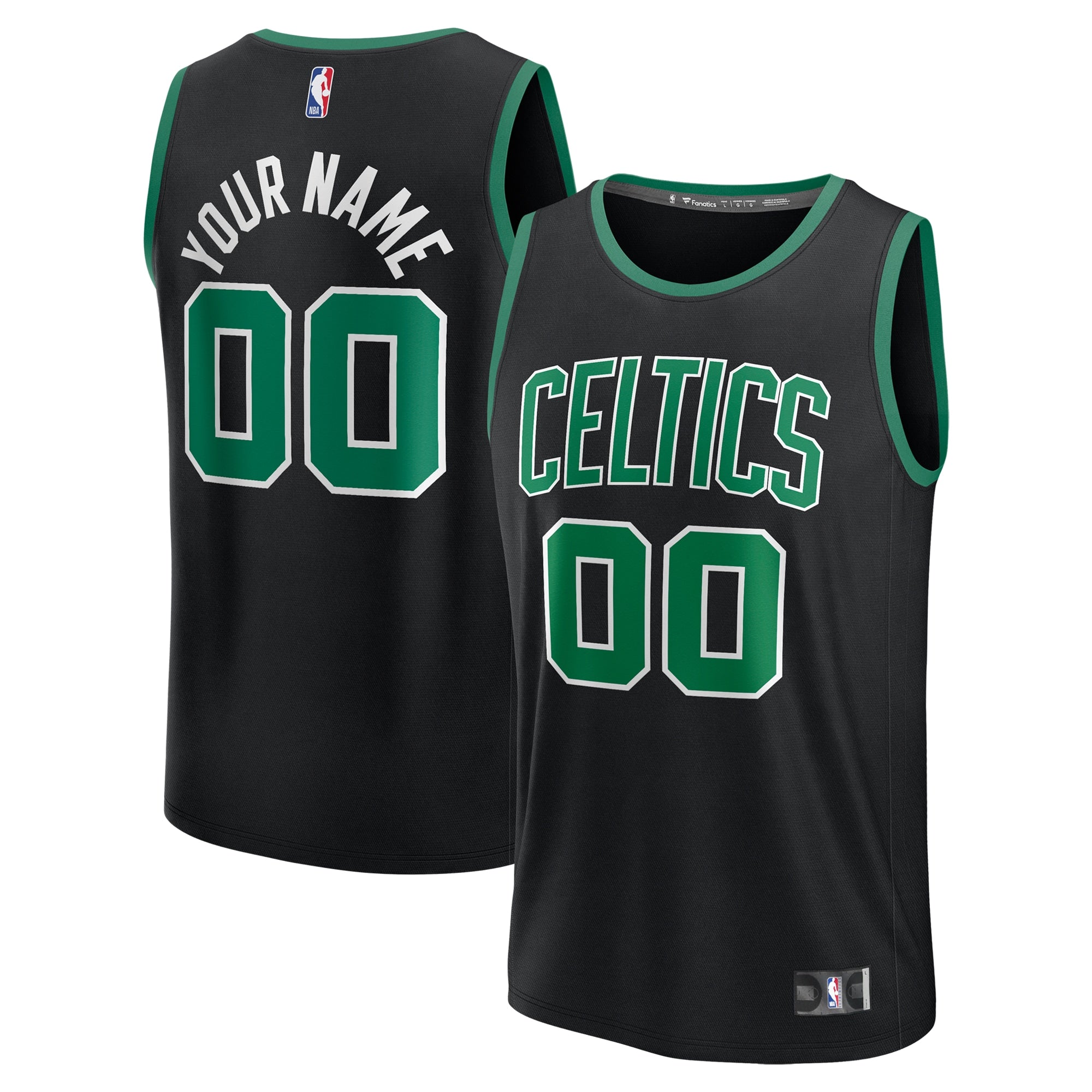 Boston Celtics Fast Break Custom Jersey - Statement Edition - Black Basketball TJS0075