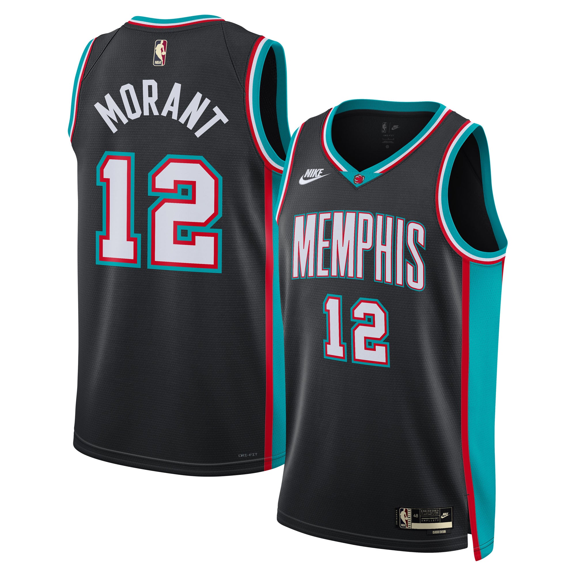 Ja Morant Memphis Grizzlies Unisex Swingman Jersey - Classic Edition - Black Basketball TJS0022