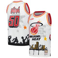 Miami Heat M & N x Tats Cru Hardwood Classics Fashion Jersey - White Basketball TJS0240