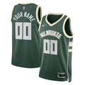 Milwaukee Bucks Unisex Swingman Custom Jersey Hunter Green - Icon Edition Basketball TJS0098