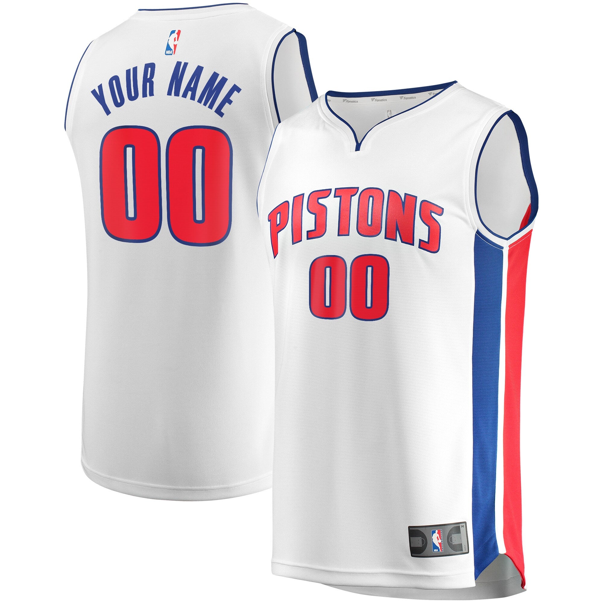Detroit Pistons Fast Break Custom Replica Jersey White - Association Edition Basketball TJS0291