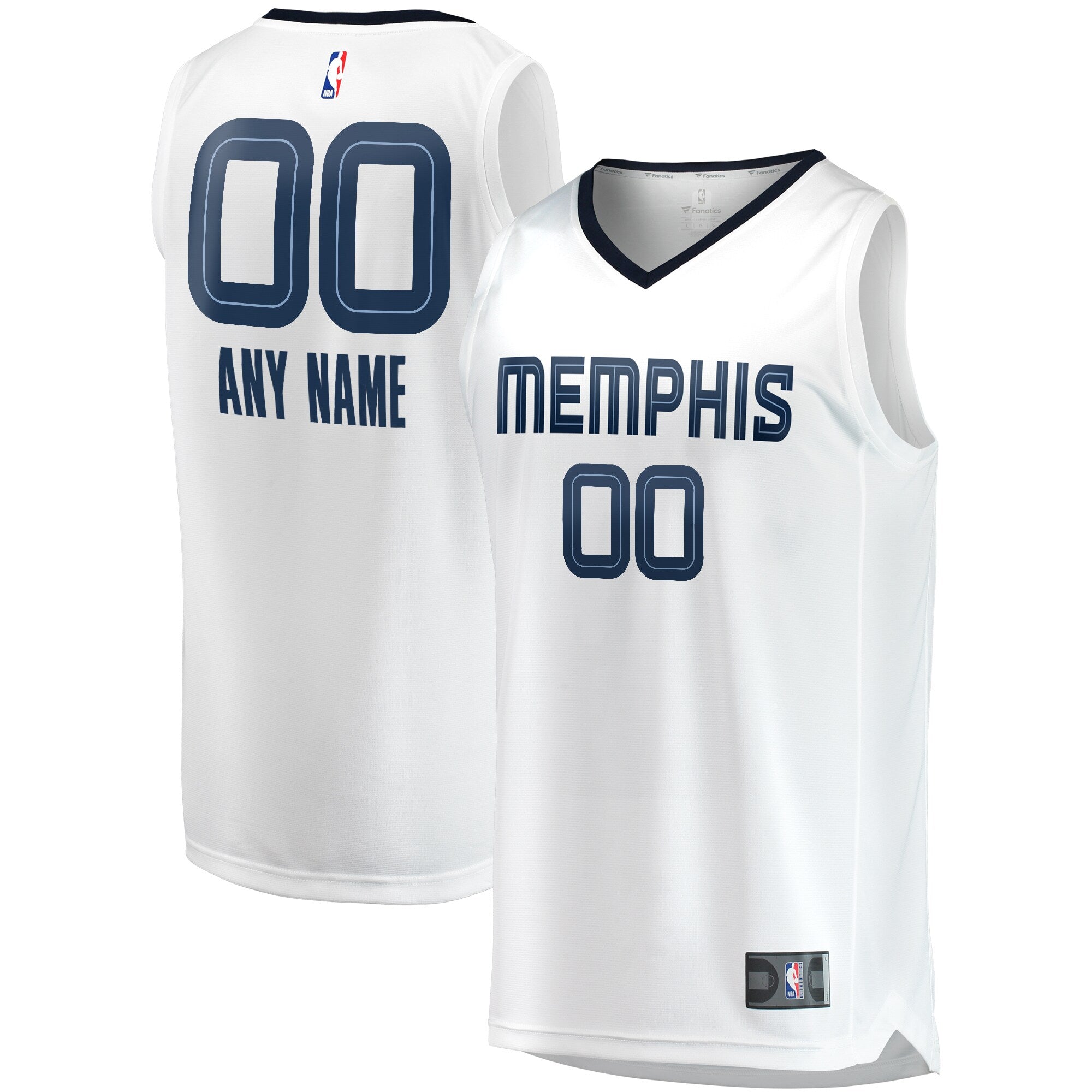 Memphis Grizzlies Fast Break Custom Replica Jersey - Association Edition - White Basketball TJS0287
