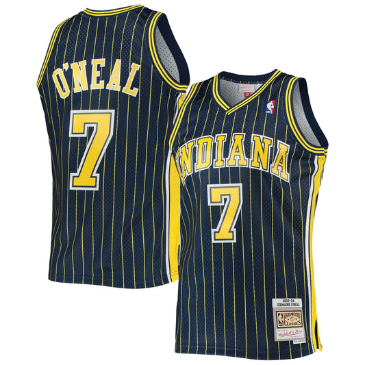 Jermaine O'Neal Indiana Pacers M & N 2003/04 Hardwood Classics Swingman Jersey - Navy Basketball TJS0266