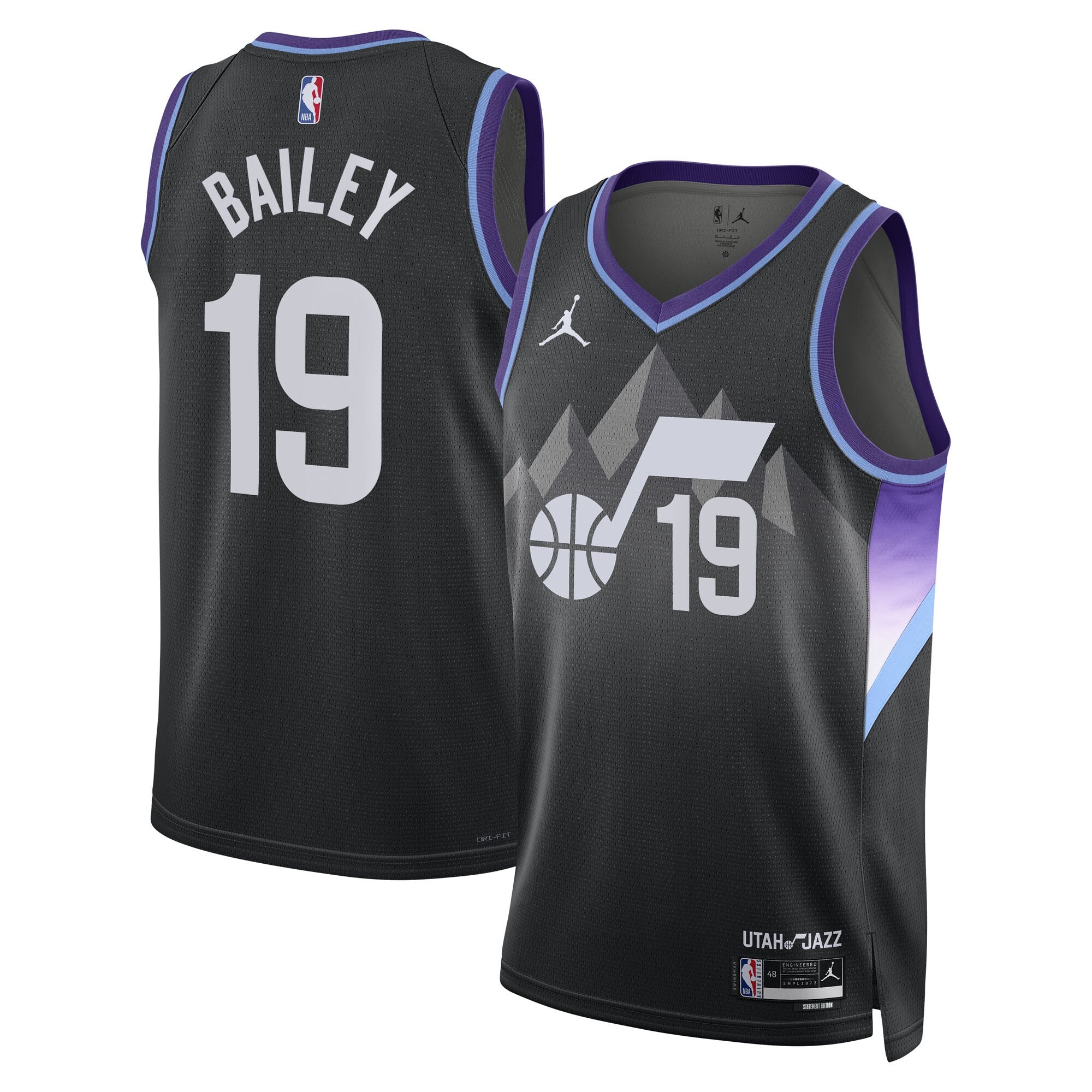 Ace Bailey Utah Jazz Jordan Brand Unisex Swingman Player Jersey - Statement Edition - Black Basketball TJS0276