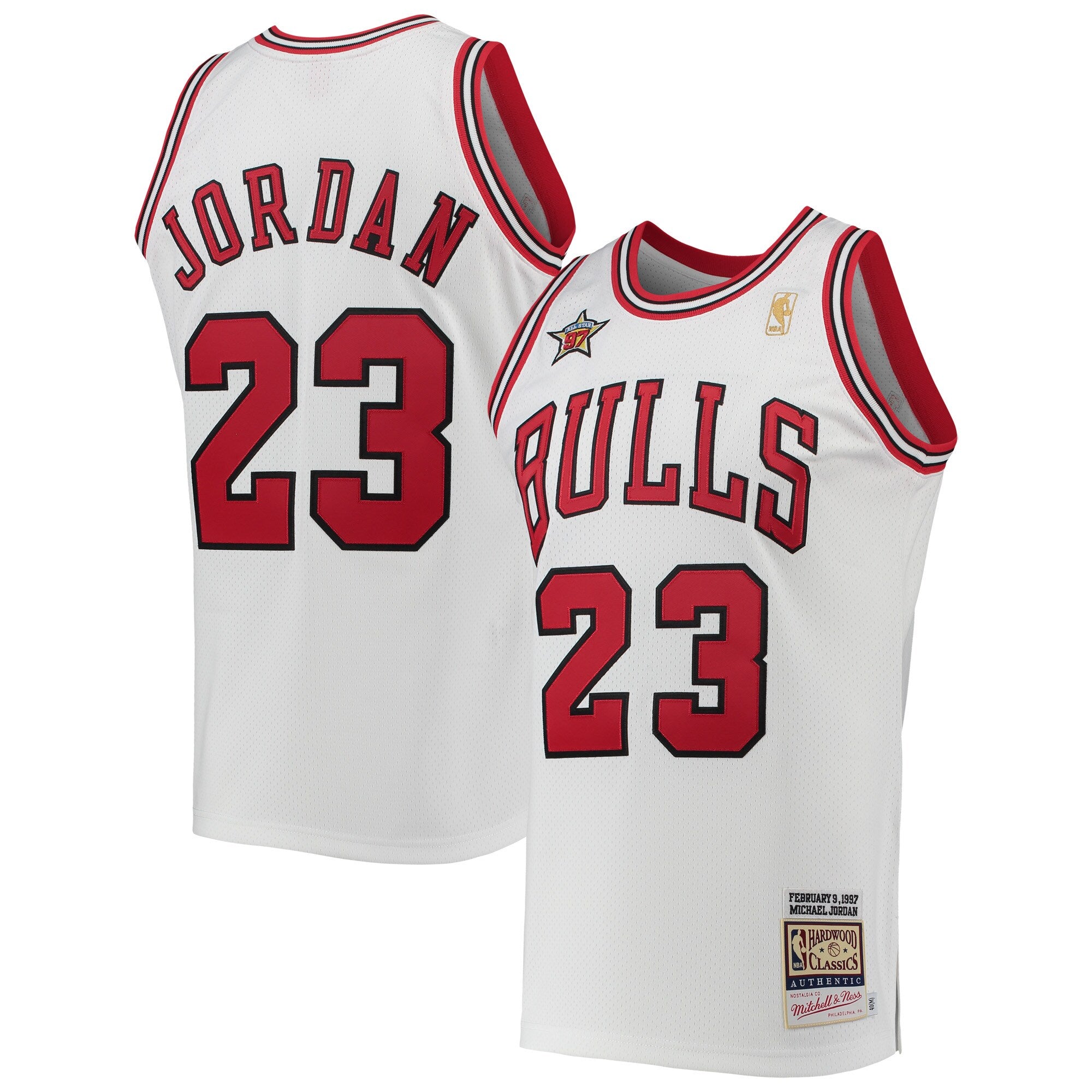 Michael Jordan Chicago Bulls M & N 1997 All-Star Game Hardwood Classics Jersey - White Basketball TJS0185