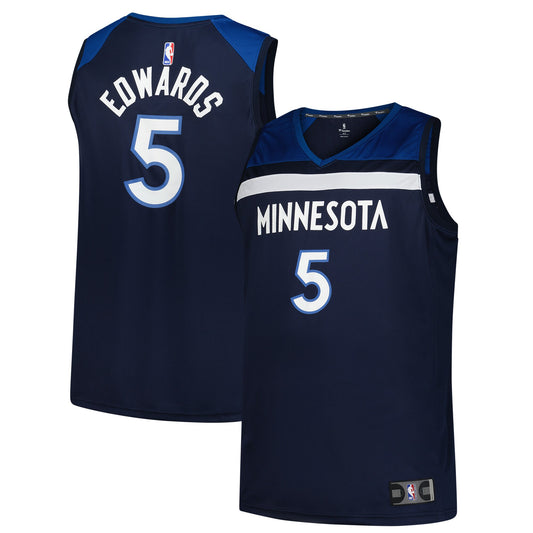 Anthony Edwards Minnesota Timberwolves Big & Tall Fast Break Jersey - Icon Edition - Navy Basketball TJS0241