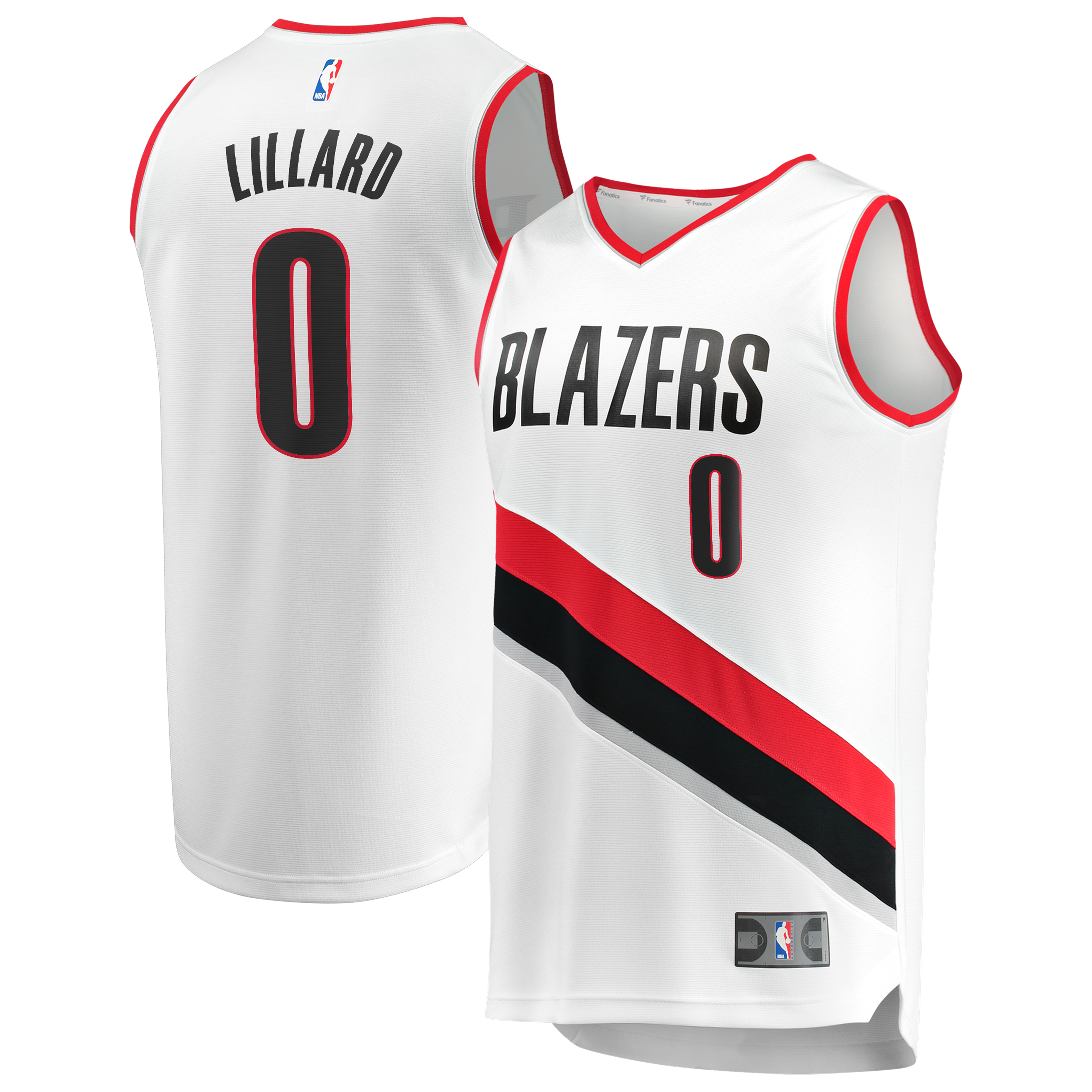 Damian Lillard Portland Trail Blazers Fast Break Replica Jersey - White - Association Edition Basketball TJS0150
