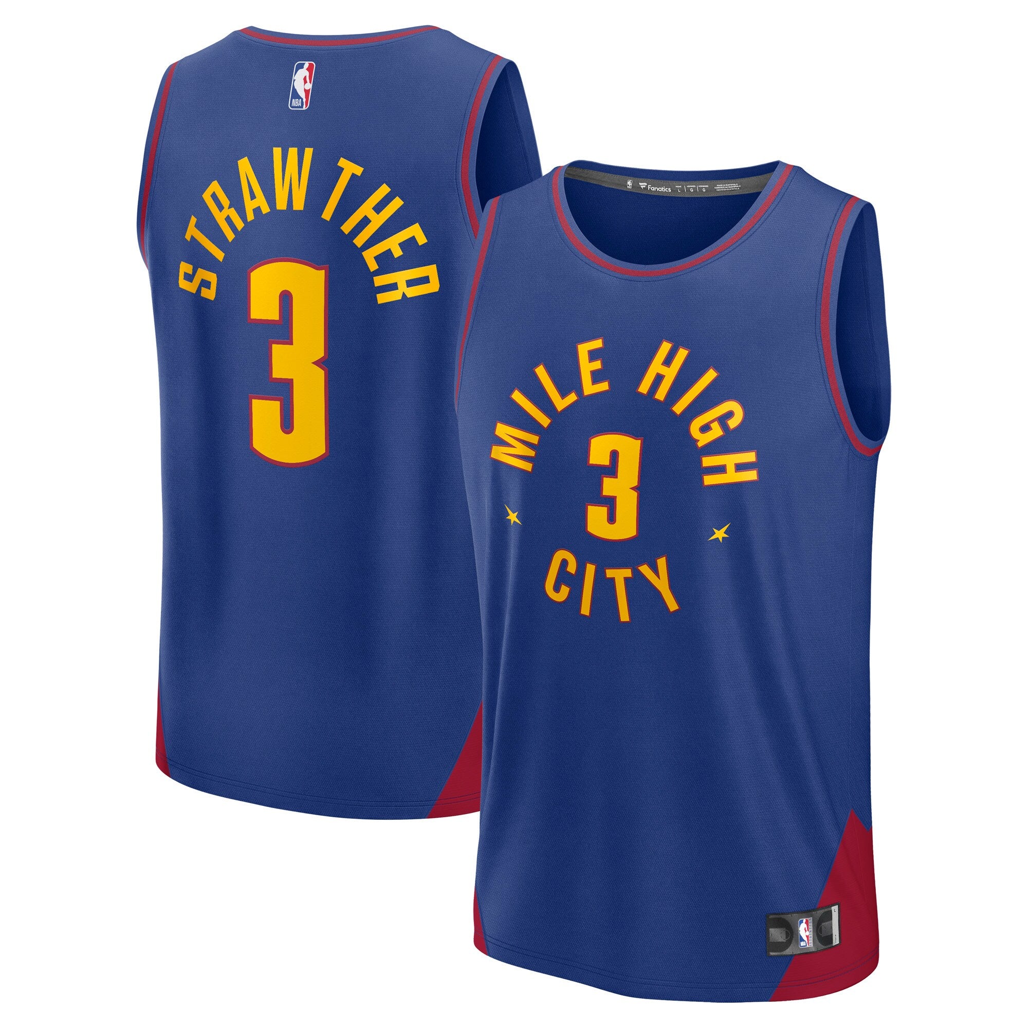 Julian Strawther Denver Nuggets Fast Break Replica Player Jersey - Statement Edition - Blue Basketball TJS0180