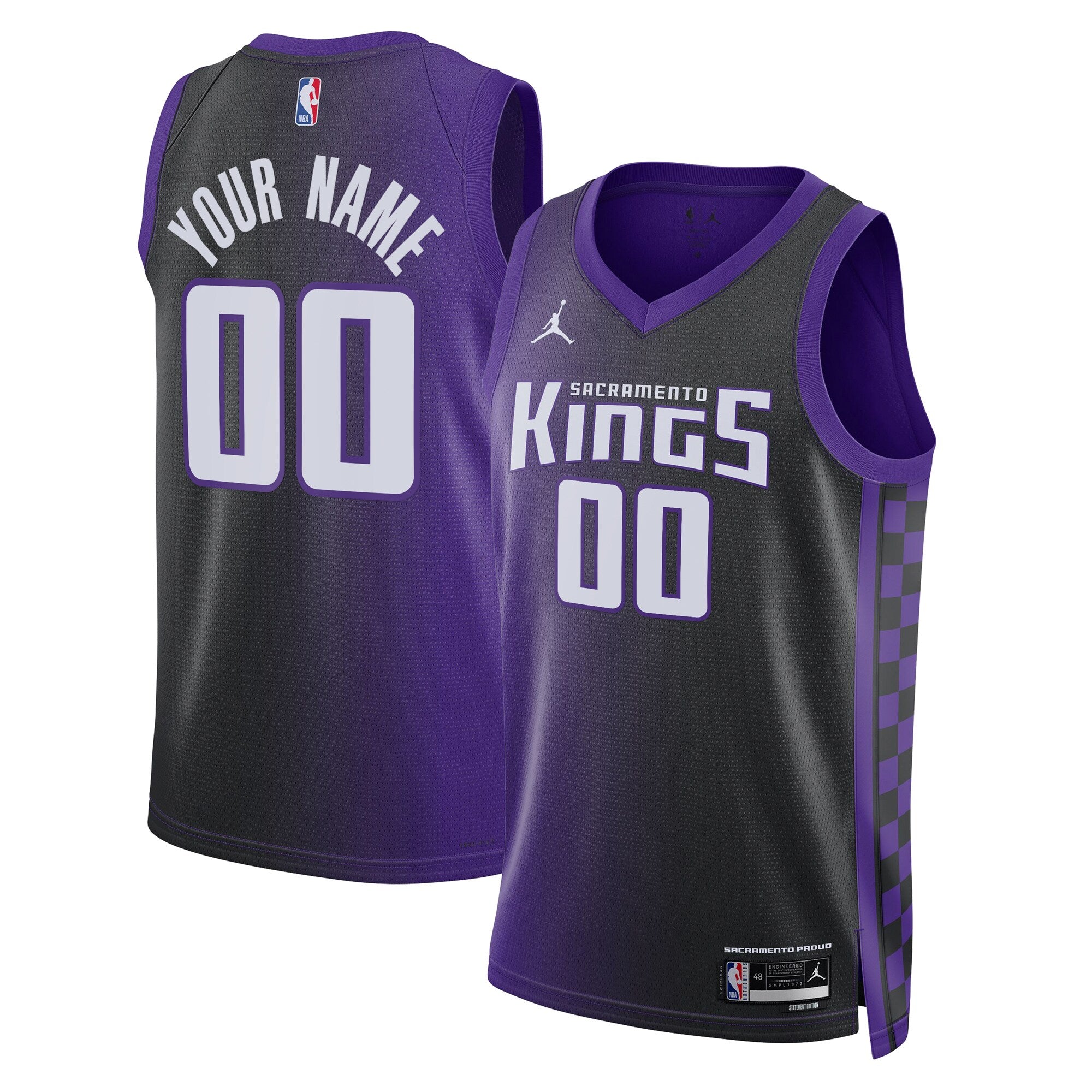 Sacramento Kings Jordan Brand Unisex Swingman Custom Jersey - Statement Edition - Purple Basketball TJS0214