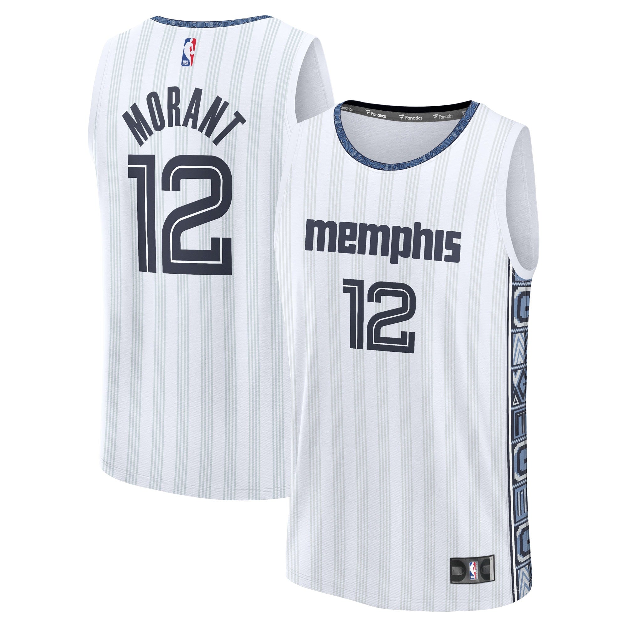 Ja Morant Memphis Grizzlies 2025/26 City Edition Fast Break Jersey - White Basketball TJS0161