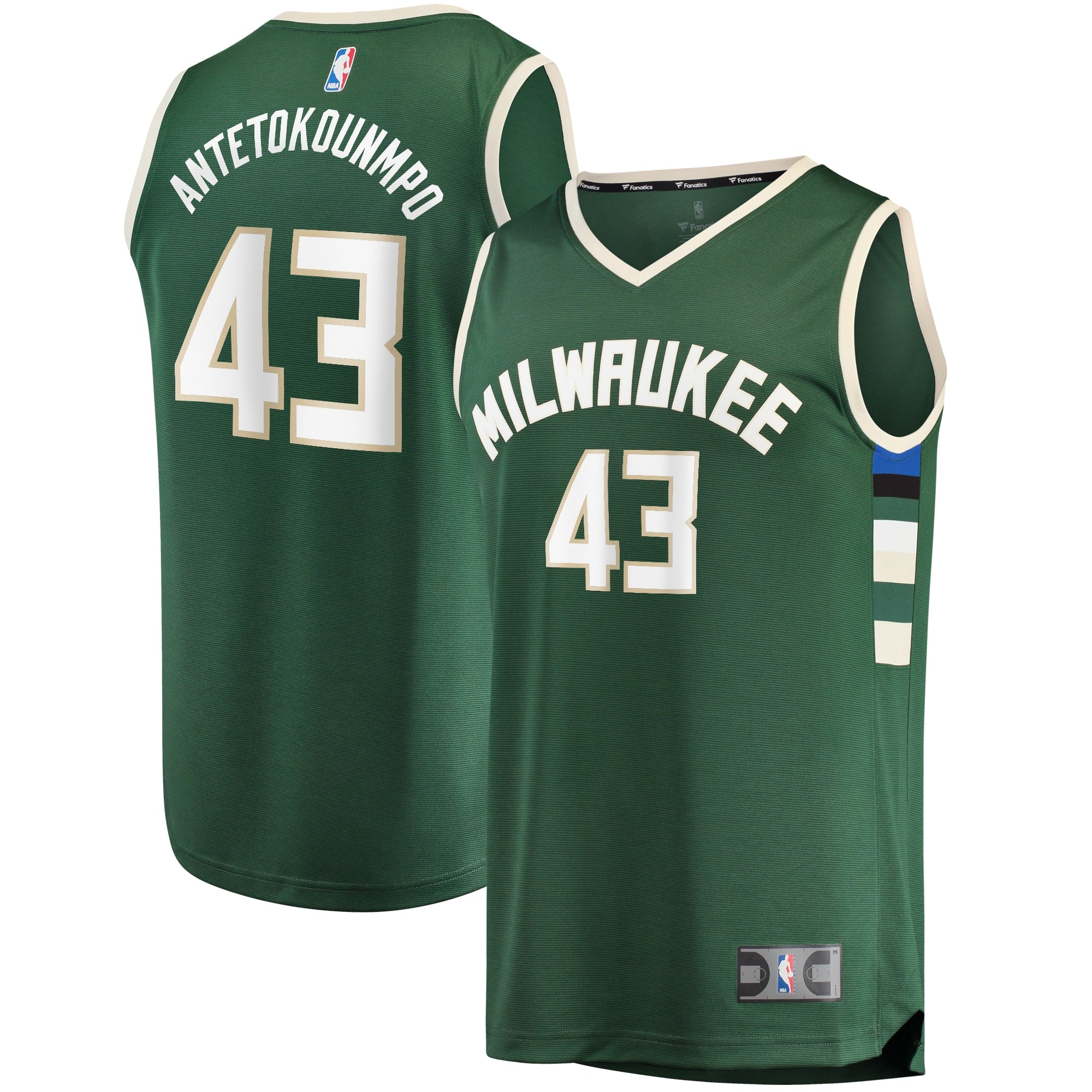 Thanasis Antetokounmpo Milwaukee Bucks Fast Break Replica Player Jersey - Icon Edition - Hunter Green Basketball TJS0252