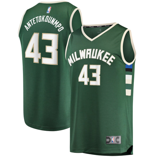 Thanasis Antetokounmpo Milwaukee Bucks Fast Break Replica Player Jersey - Icon Edition - Hunter Green Basketball TJS0252