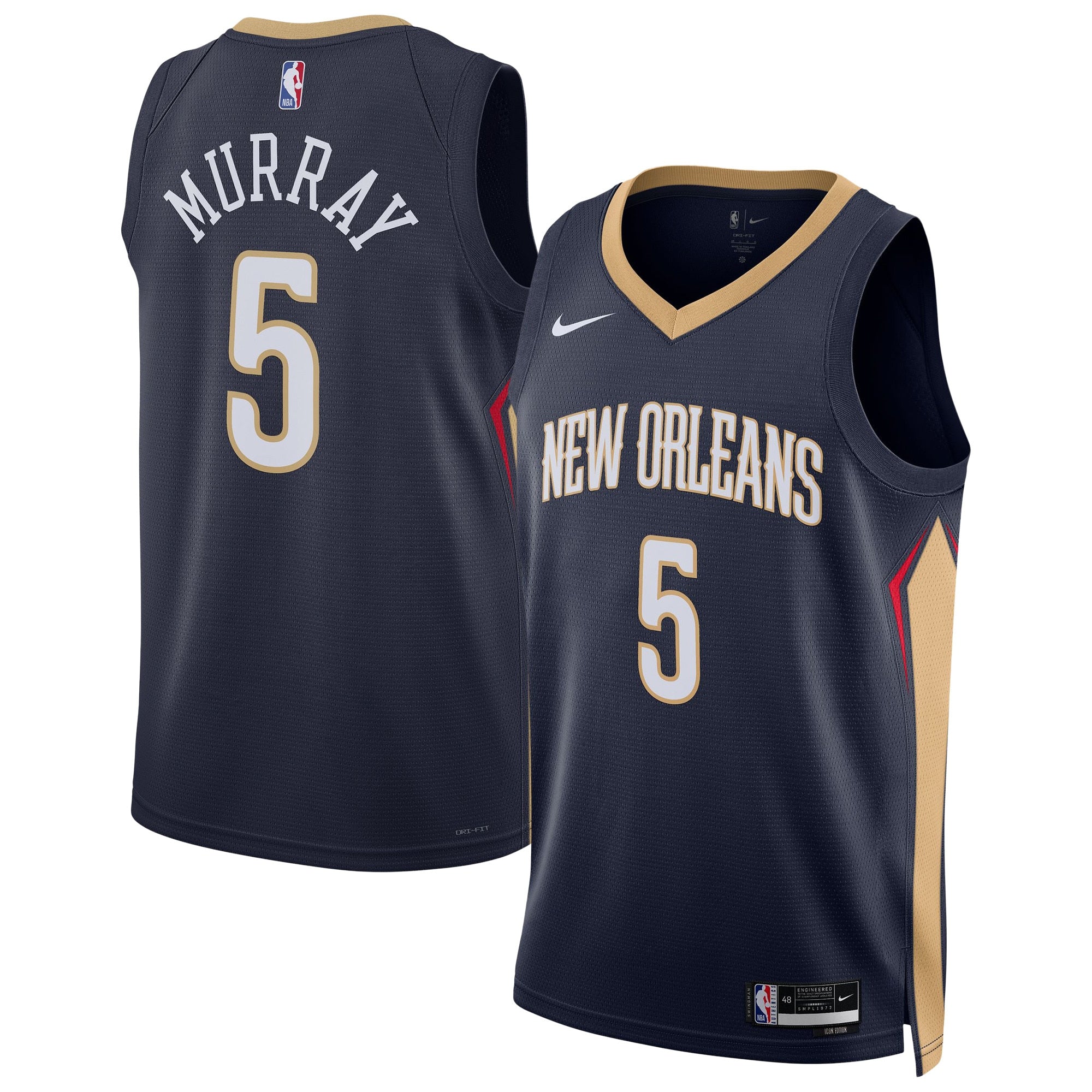 Dejounte Murray New Orleans Pelicans Unisex 2024 Offseason Addition Swingman Jersey - Navy Basketball TJS0293
