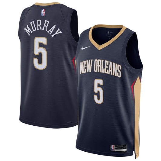 Dejounte Murray New Orleans Pelicans Unisex 2024 Offseason Addition Swingman Jersey - Navy Basketball TJS0293