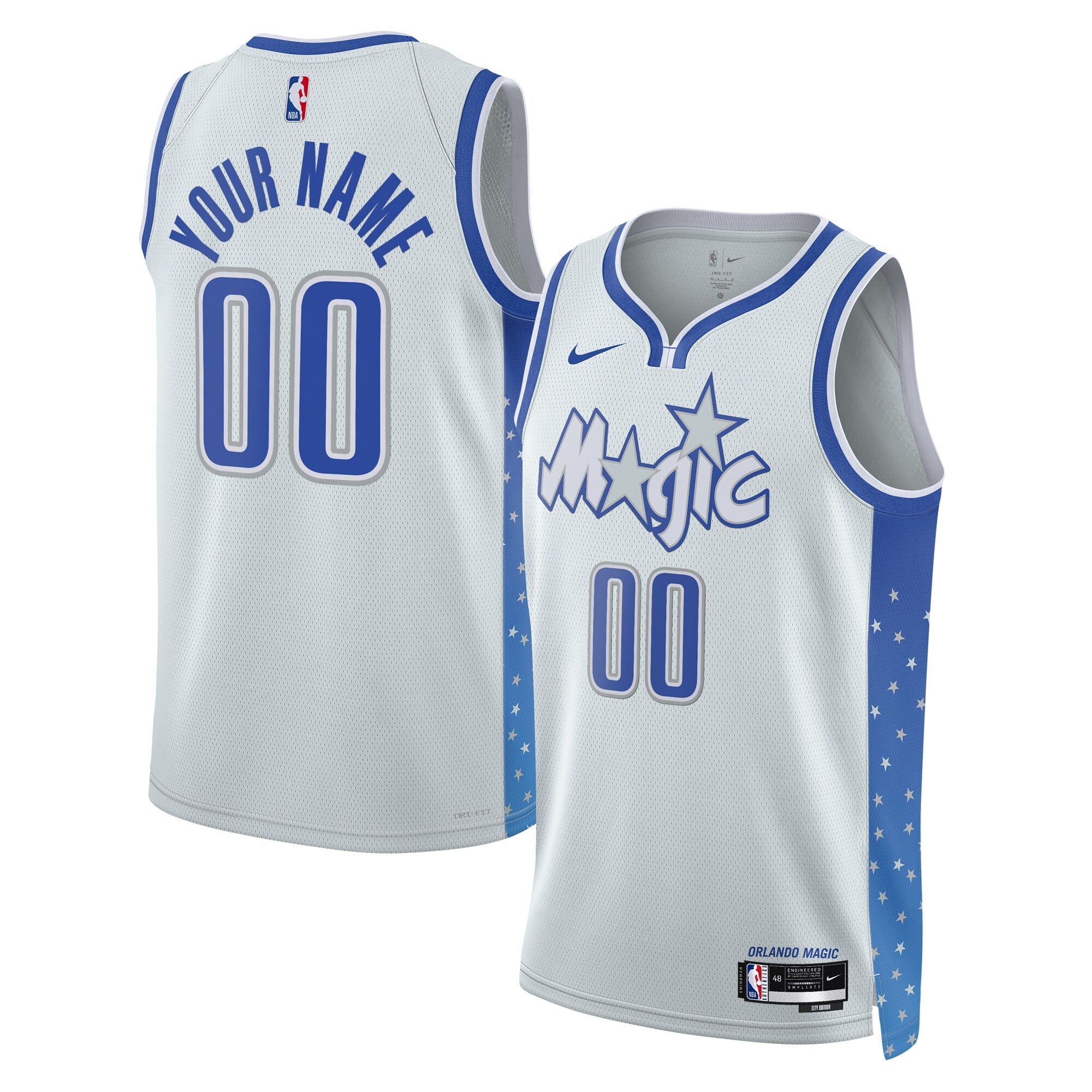 Orlando Magic Unisex 2025/26 City Edition Swingman Custom Jersey - Silver Basketball TJS0285
