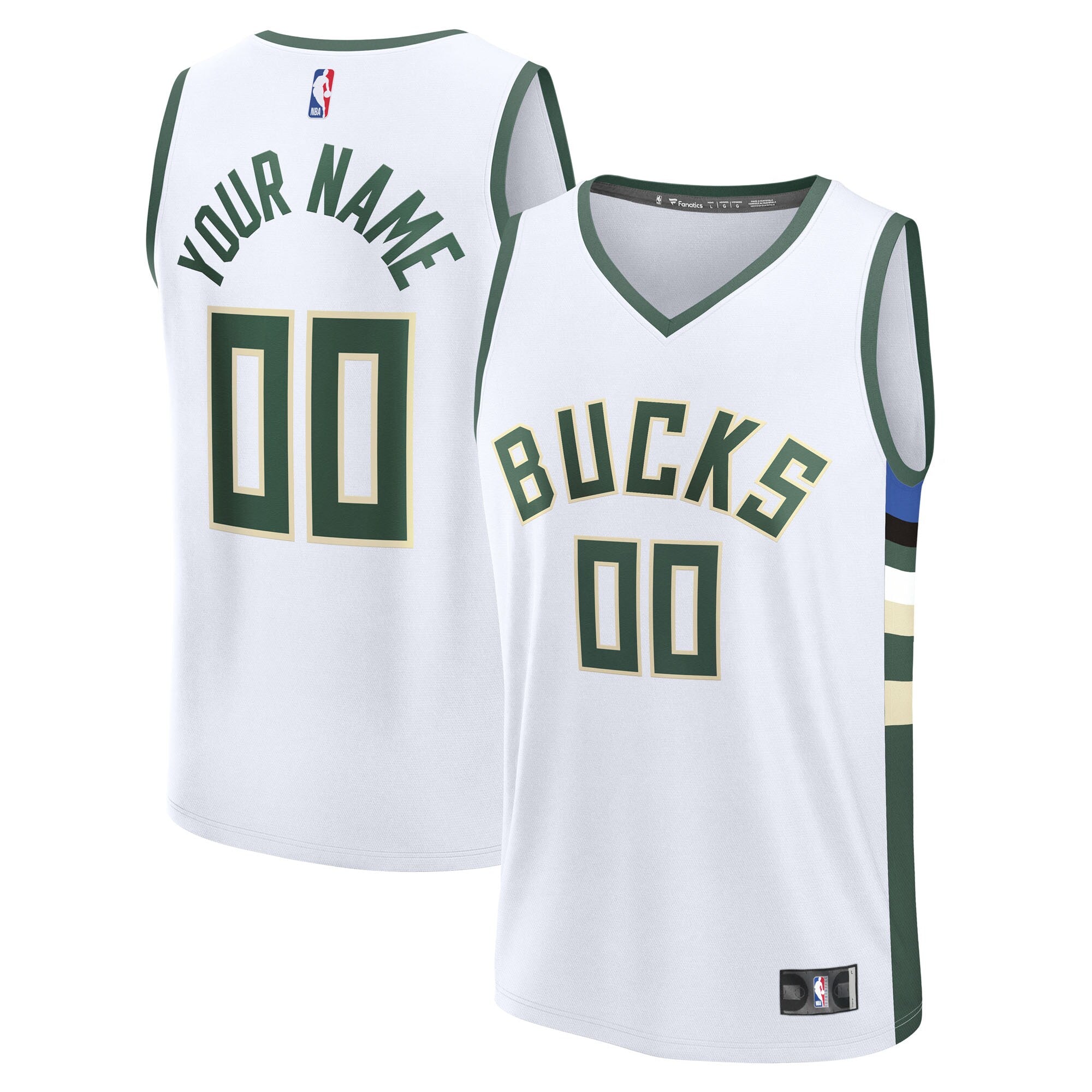 Milwaukee Bucks Fast Break Custom Jersey - Association Edition - White Basketball TJS0273