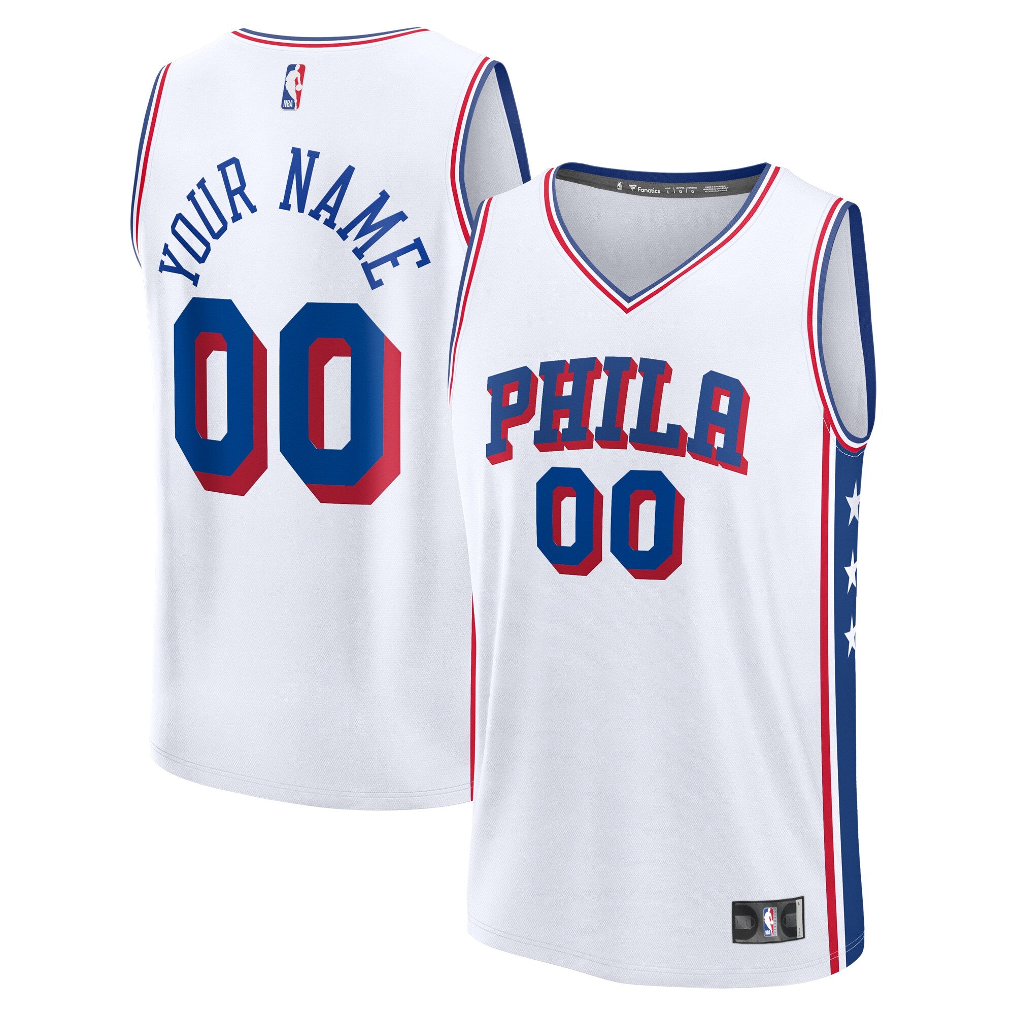 Philadelphia 76ers Fast Break Custom Jersey - Association Edition - White Basketball TJS0230