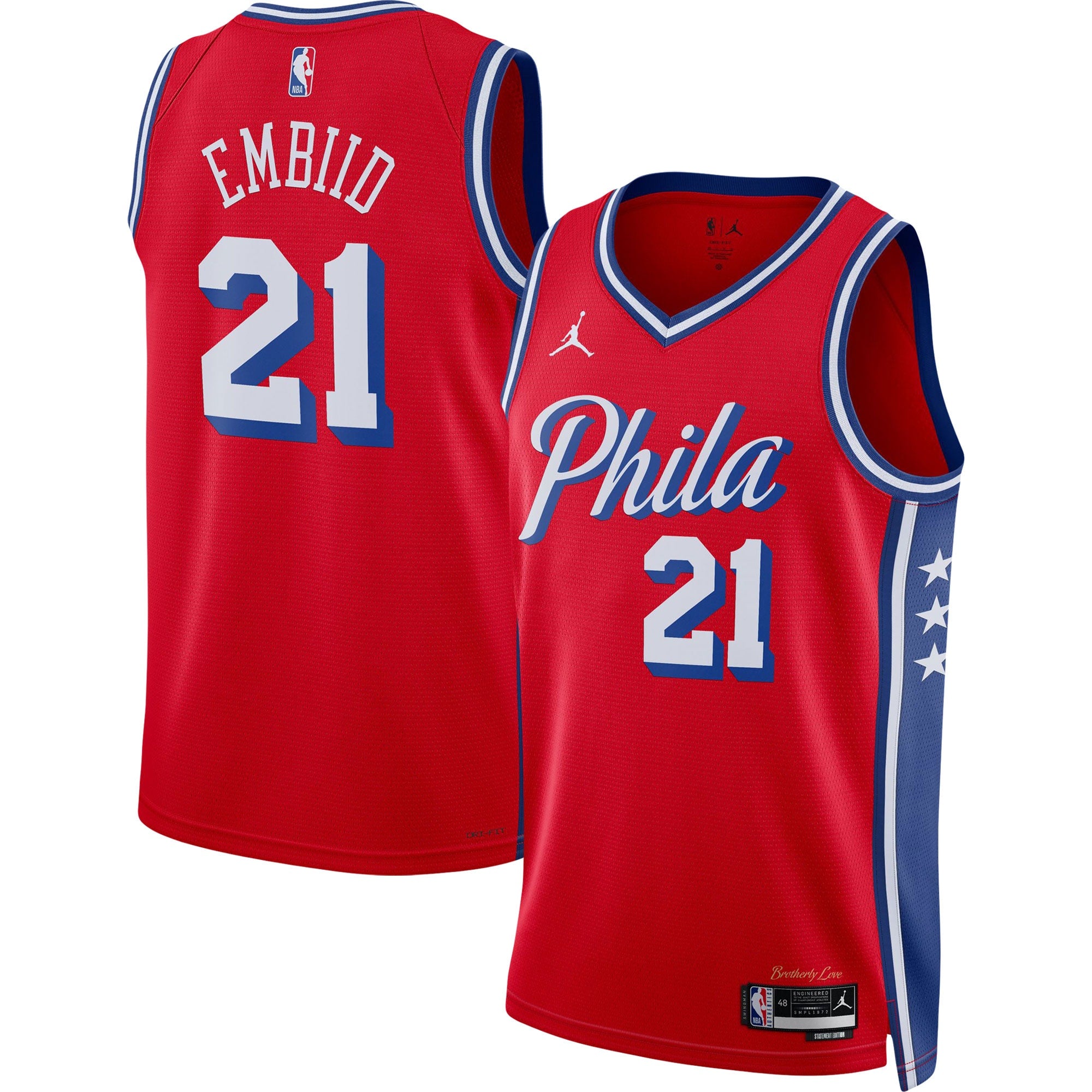 Joel Embiid Philadelphia 76ers Jordan Brand Unisex Swingman Jersey - Statement Edition - Red Basketball TJS0154