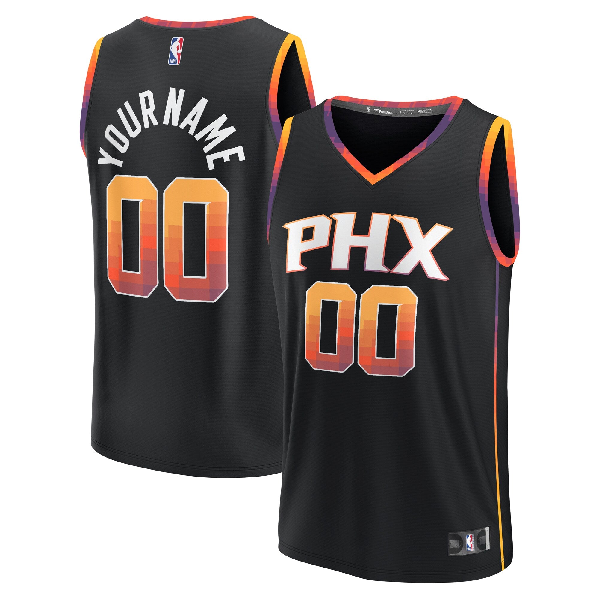 Phoenix Suns Fast Break Custom Replica Jersey - Black - Statement Edition Basketball TJS0201