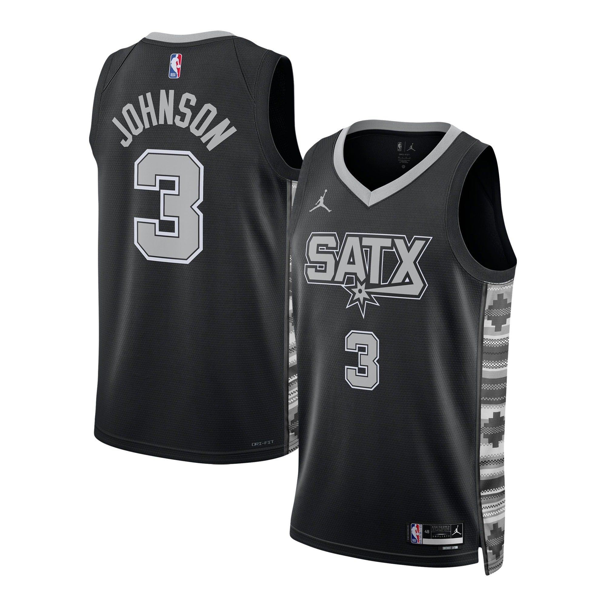 Keldon Johnson San Antonio Spurs Jordan Brand Unisex Swingman Jersey - Statement Edition - Black Basketball TJS0174