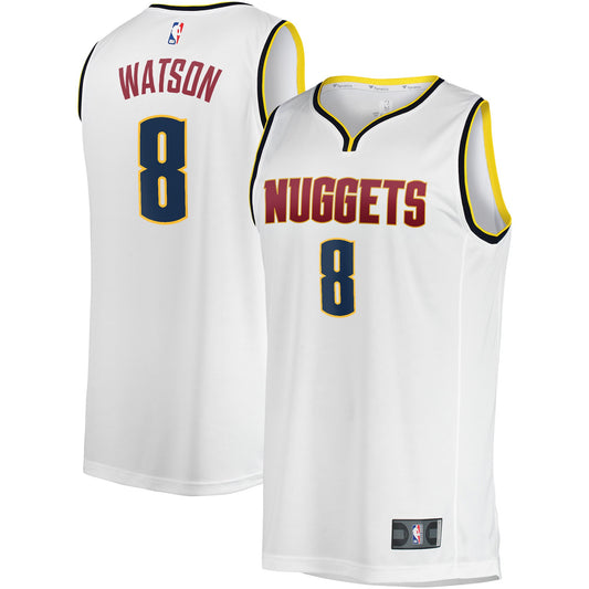 Peyton Watson Denver Nuggets Fast Break Player Jersey - Association Edition - White Basketball TJS0260