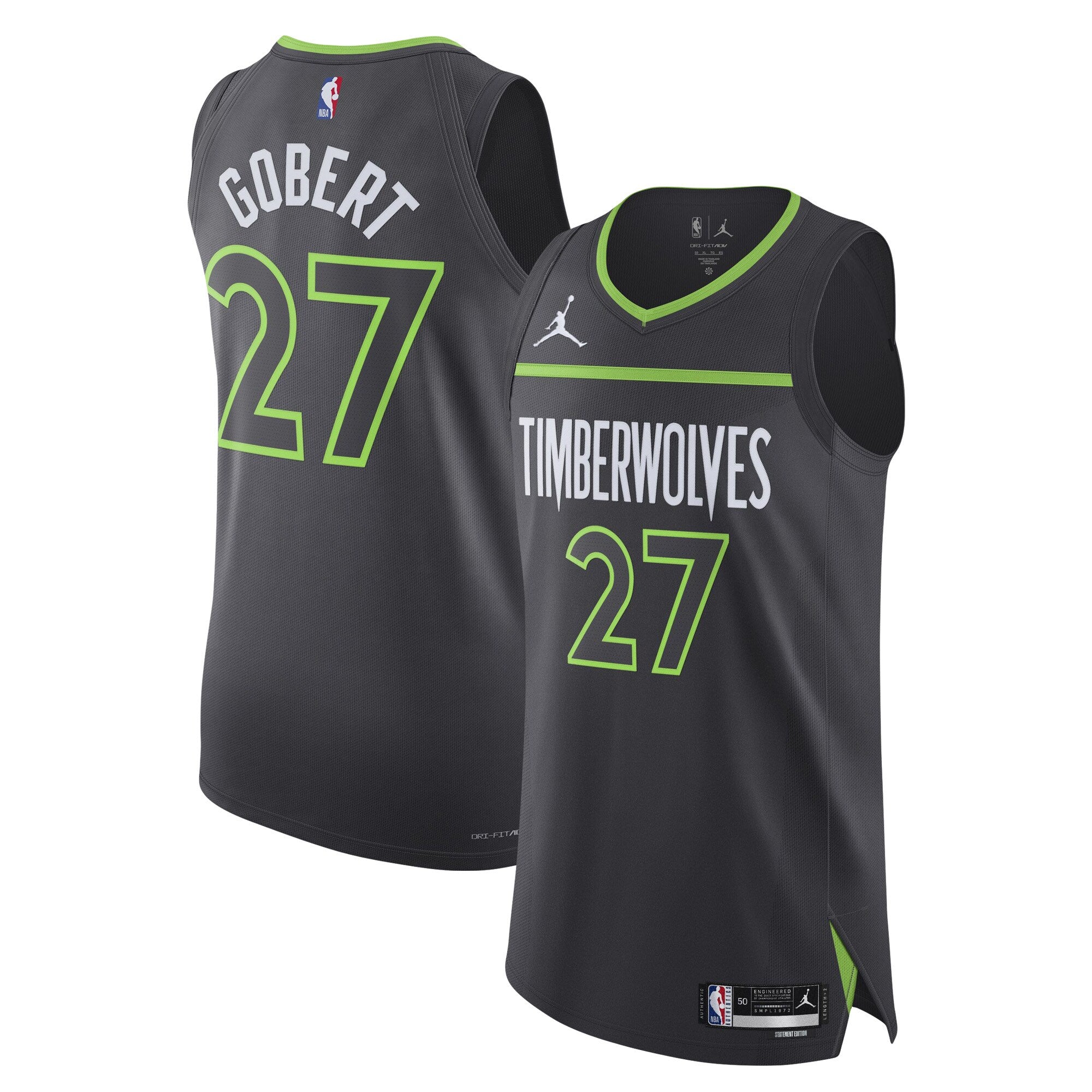 Rudy Gobert Minnesota Timberwolves Jordan Brand Jersey - Statement Edition - Anthracite Basketball TJS0166