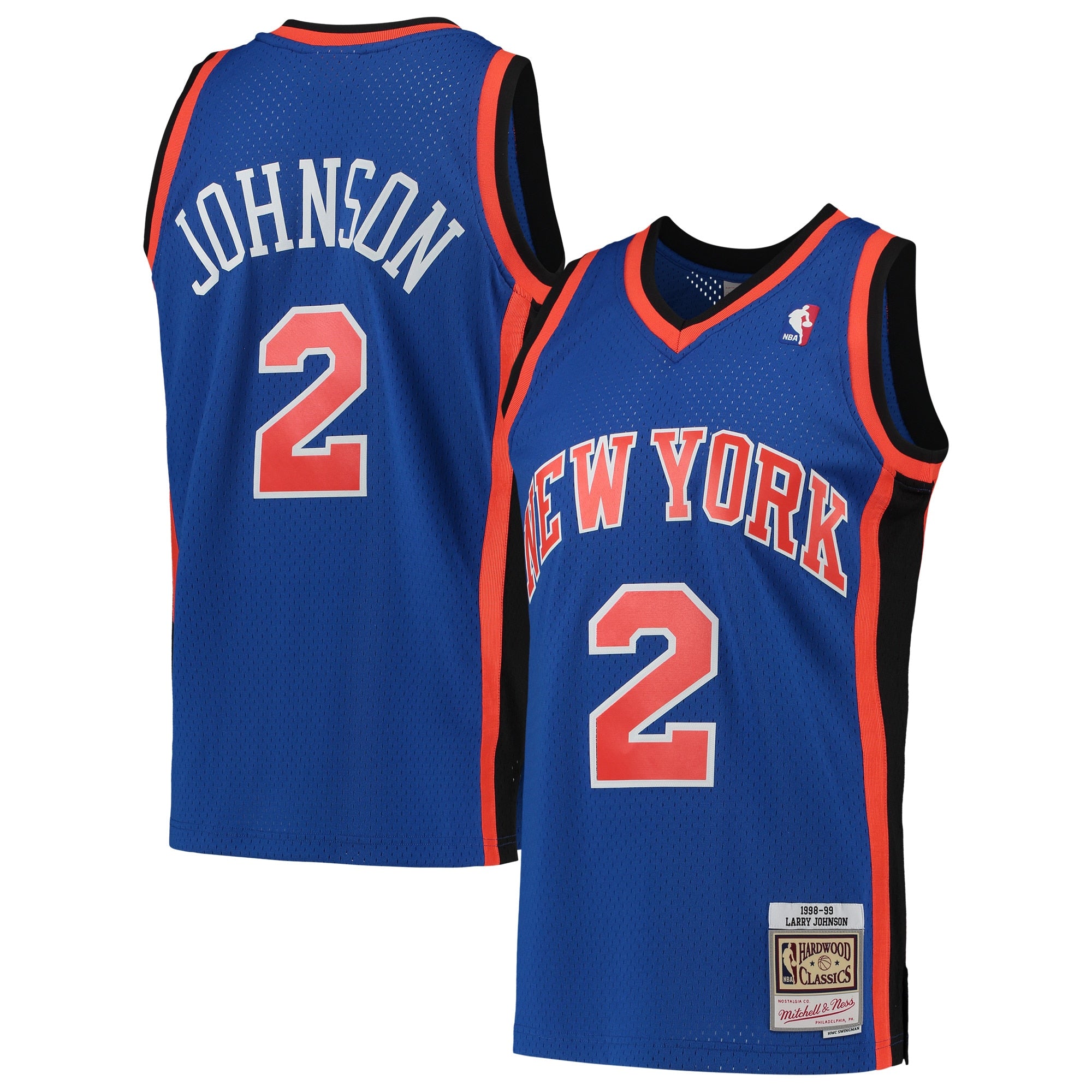 Larry Johnson New York Knicks M & N 1998/99 Hardwood Classics Swingman Jersey - Blue Basketball TJS0197