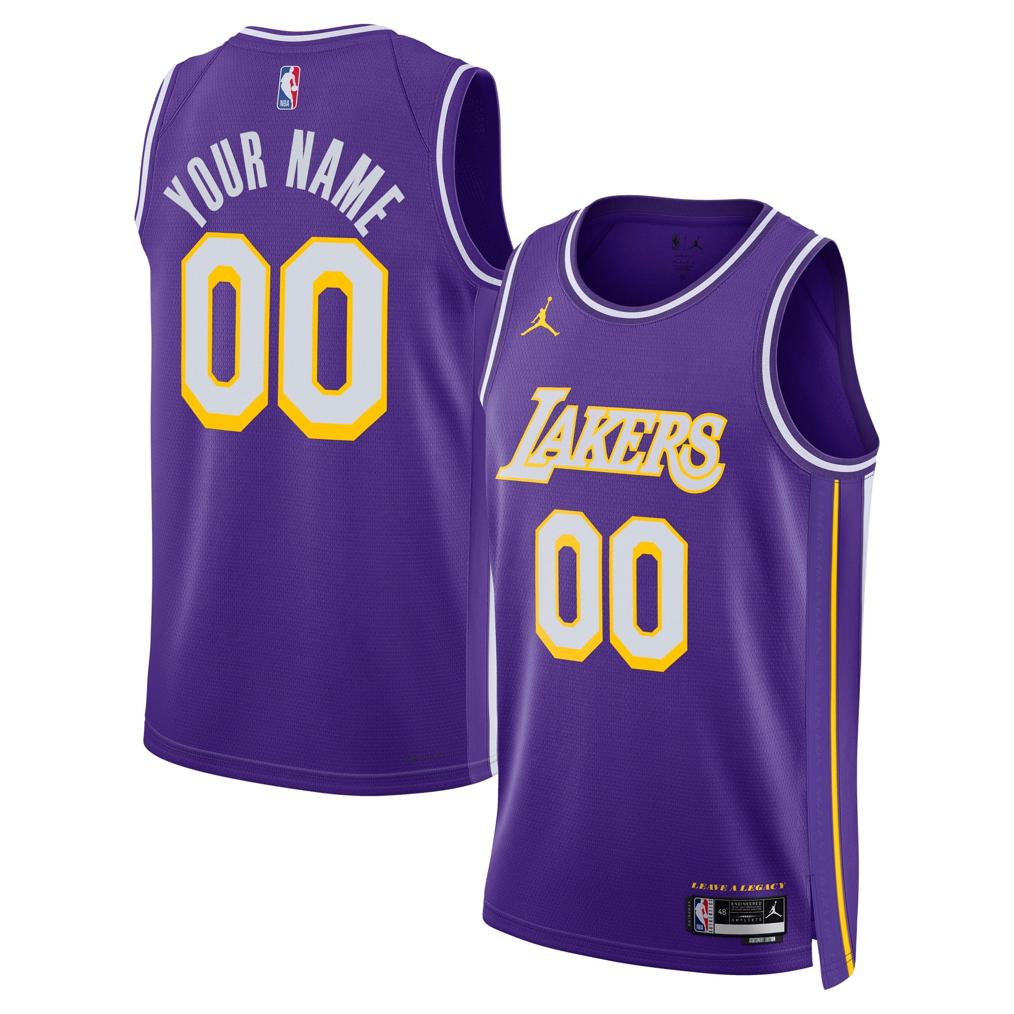 Los Angeles Lakers Jordan Brand Unisex Swingman Custom Jersey - Statement Edition - Purple Basketball TJS0193