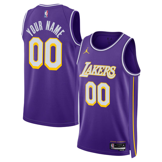 Los Angeles Lakers Jordan Brand Unisex Swingman Custom Jersey - Statement Edition - Purple Basketball TJS0193