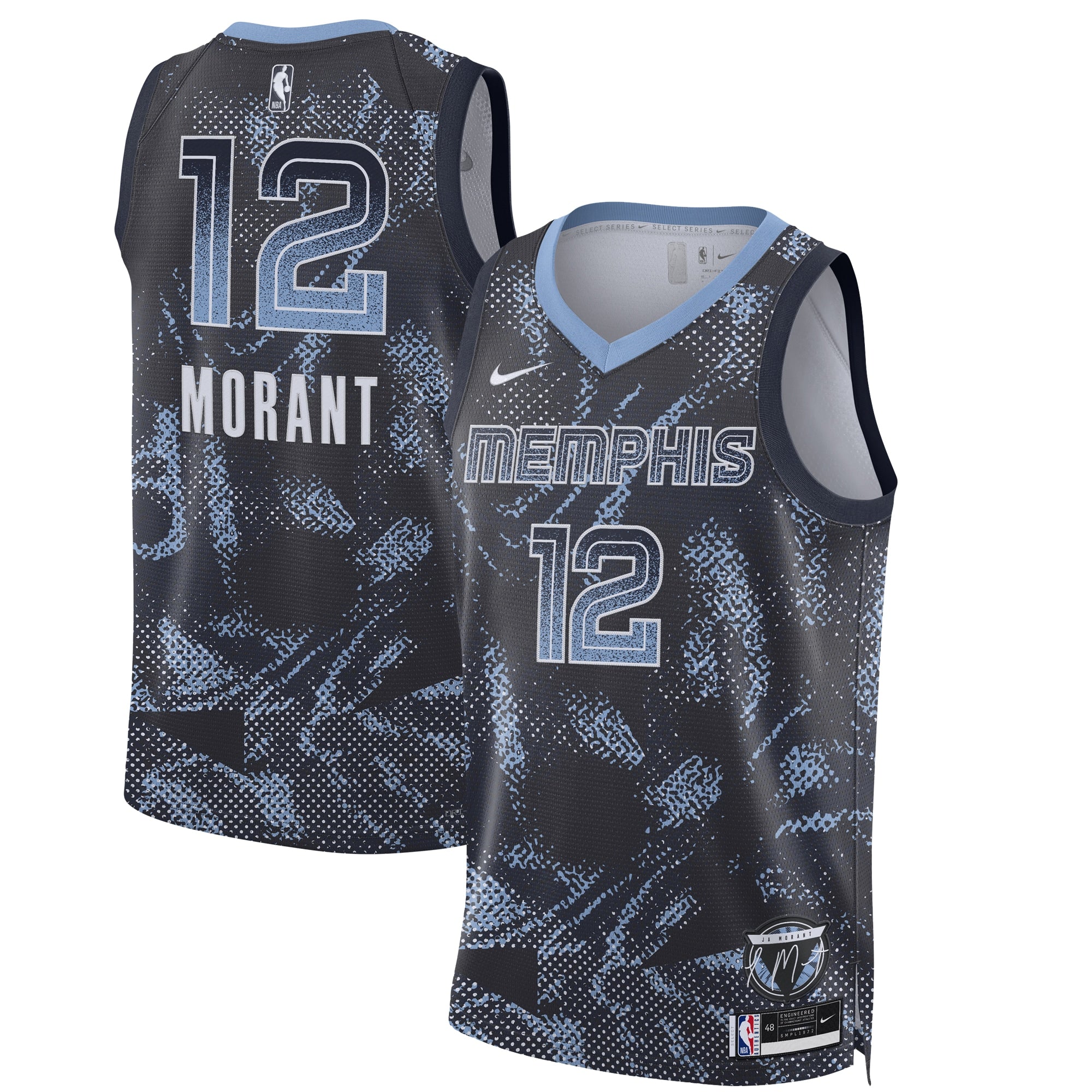Ja Morant Memphis Grizzlies Unisex 2025 Select Series Swingman Player Jersey - Navy Basketball TJS0186