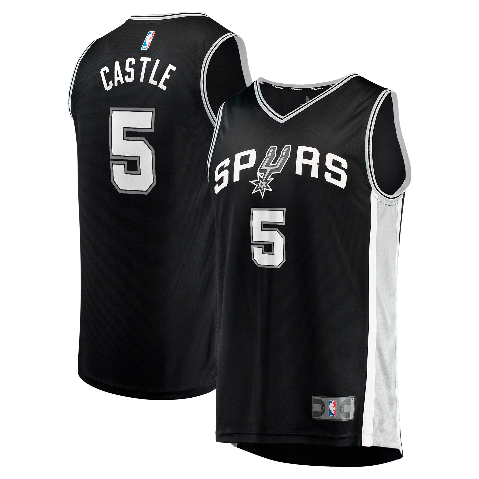 Stephon Castle San Antonio Spurs 2024 Draft Fast Break Player Jersey - Icon Edition - Black Basketball TJS0194