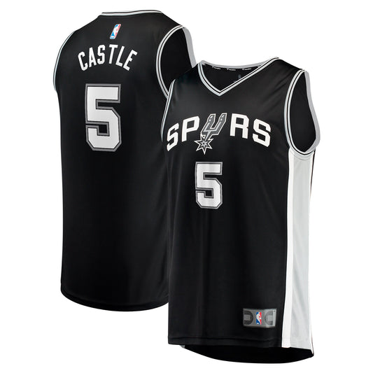 Stephon Castle San Antonio Spurs 2024 Draft Fast Break Player Jersey - Icon Edition - Black Basketball TJS0194
