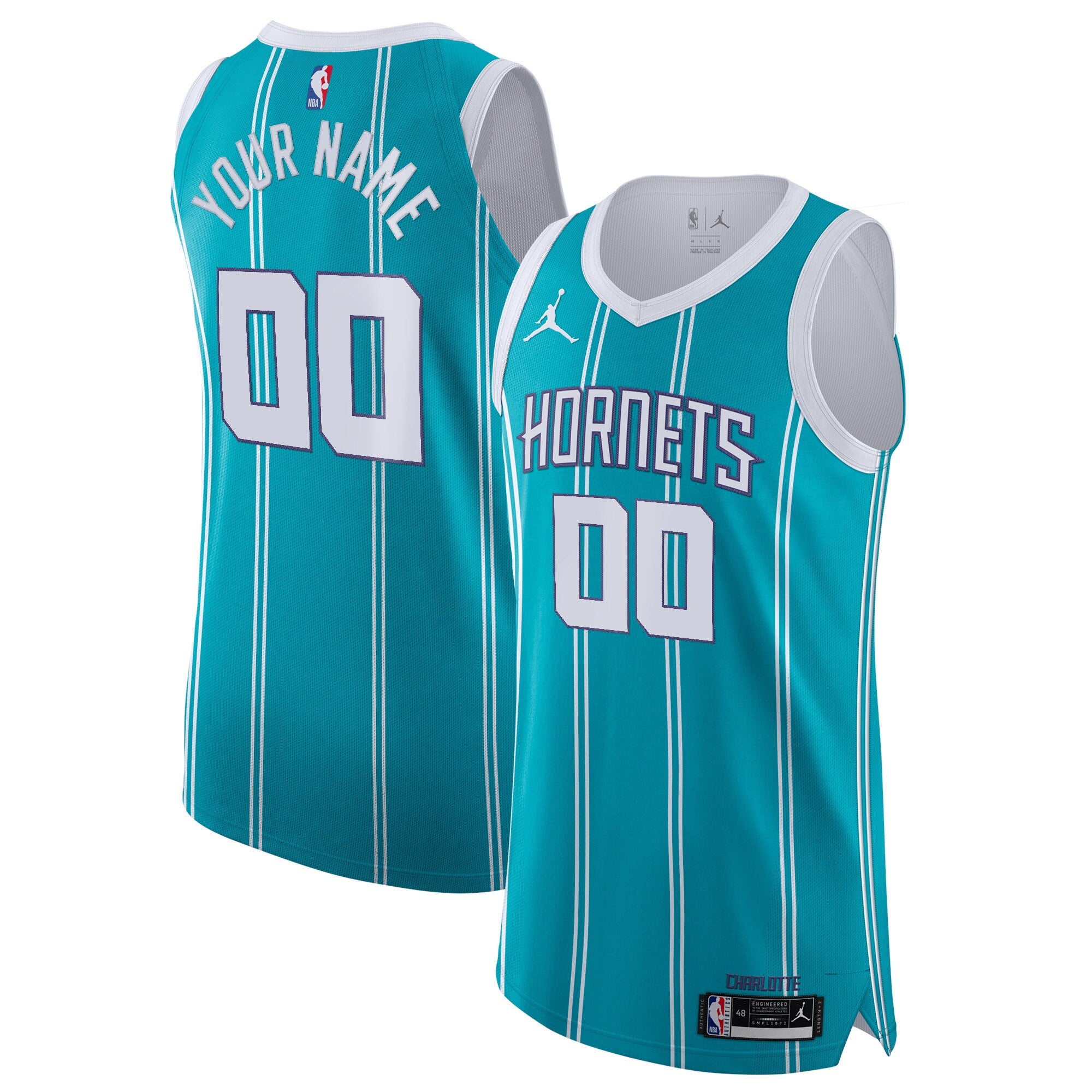 Charlotte Hornets Jordan Brand 2020/21 Custom Jersey Teal - Icon Edition Basketball TJS0146