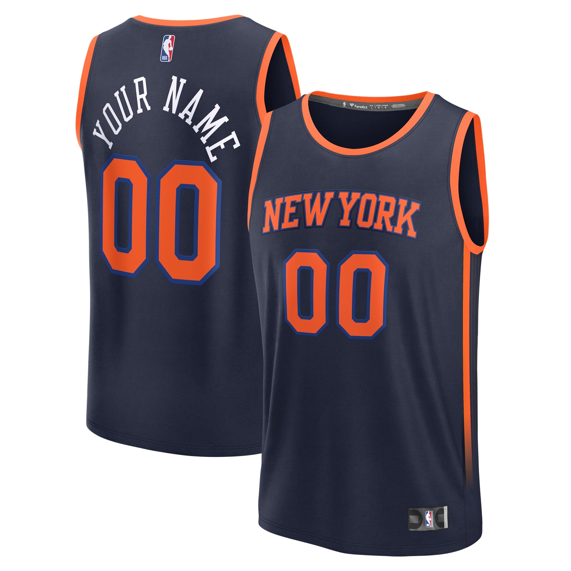 New York Knicks Fast Break Custom Jersey - Statement Edition - Navy Basketball TJS0280