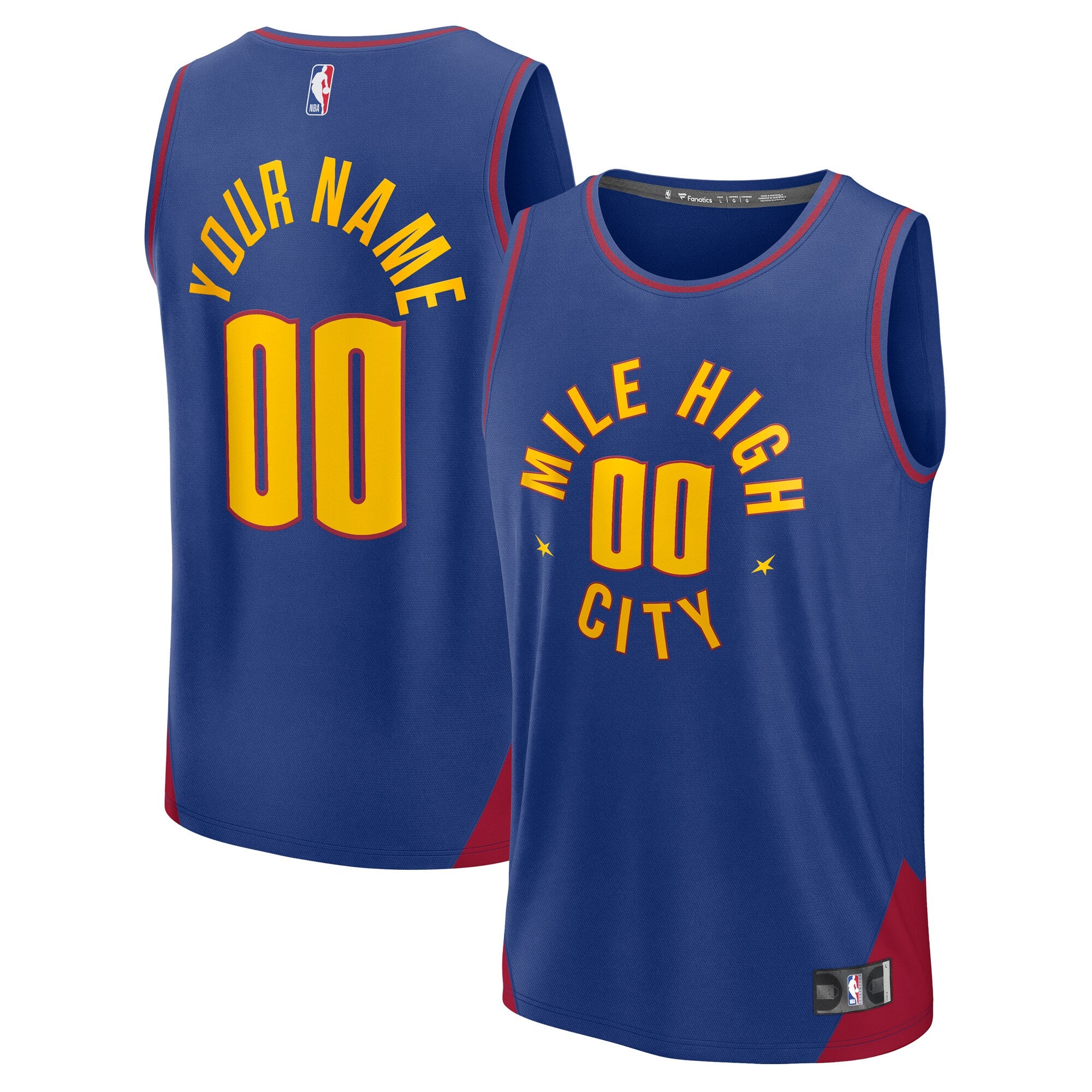 Denver Nuggets Fast Break Custom Jersey - Statement Edition - Blue Basketball TJS0143