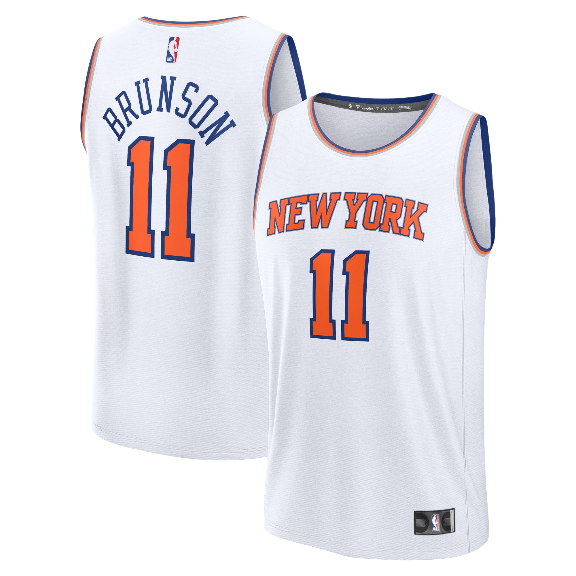 Jalen Brunson New York Knicks Fast Break Replica Player Jersey - Association Edition - White Basketball TJS0137
