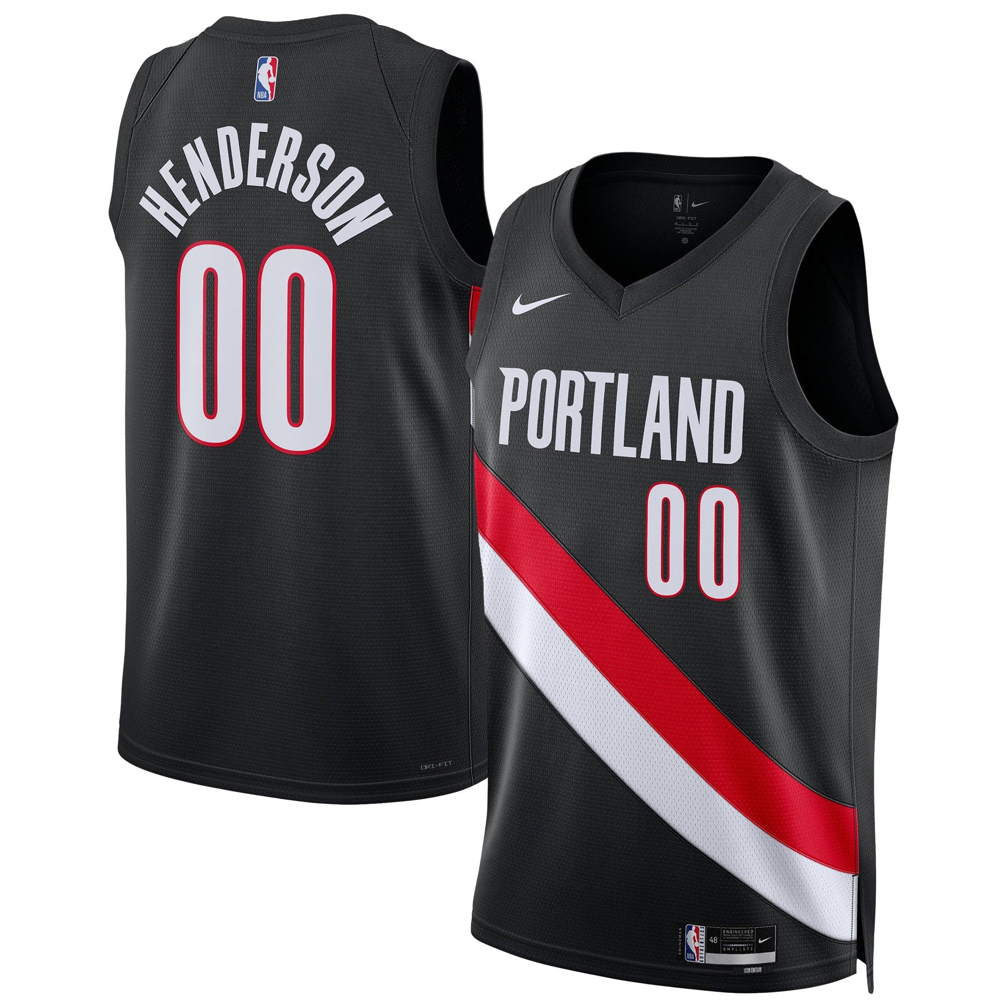 Scoot Henderson Portland Trail Blazers Unisex Swingman Jersey - Icon Edition - Black Basketball TJS0165