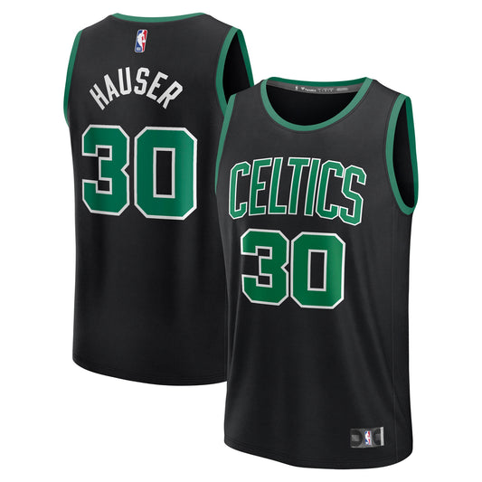 Sam Hauser Boston Celtics Fast Break Replica Player Jersey - Statement Edition - Black Basketball TJS0216
