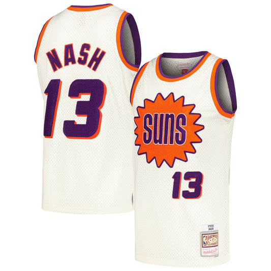 Steve Nash Phoenix Suns M & N Chainstitch Swingman Jersey - Cream Basketball TJS0255