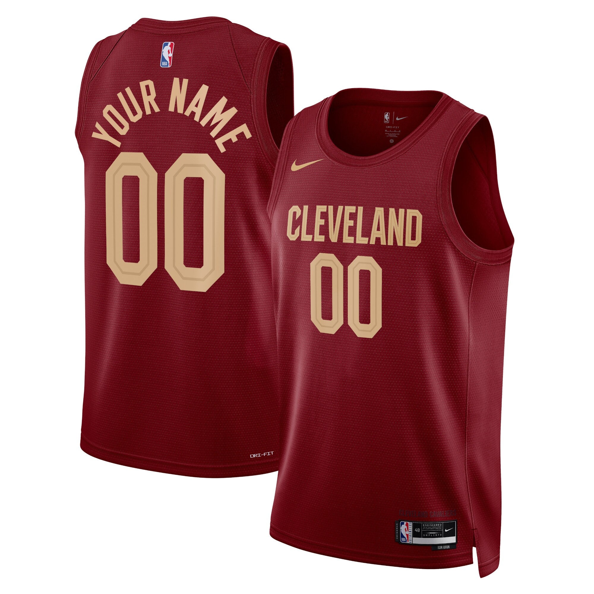 Cleveland Cavaliers Unisex Swingman Custom Jersey Burgundy - Icon Edition Basketball TJS0237