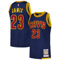 LeBron James Cleveland Cavaliers M & N 2015/16 Hardwood Classics Jersey - Navy Basketball TJS0256